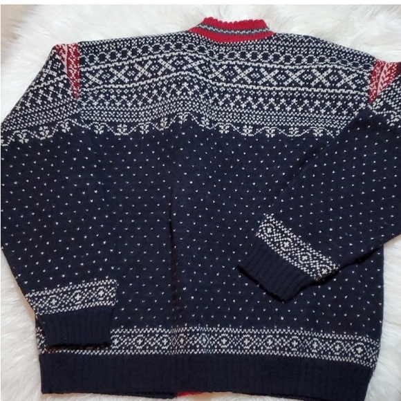 Vintage Navy red & white Wool Sweater - Picture 5 of 5